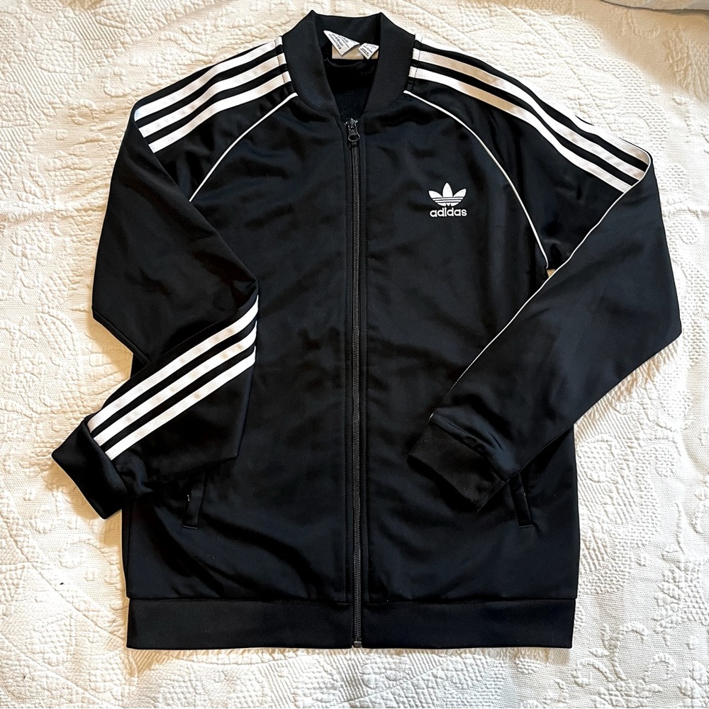 ADIDAS black zippered warm up jacket